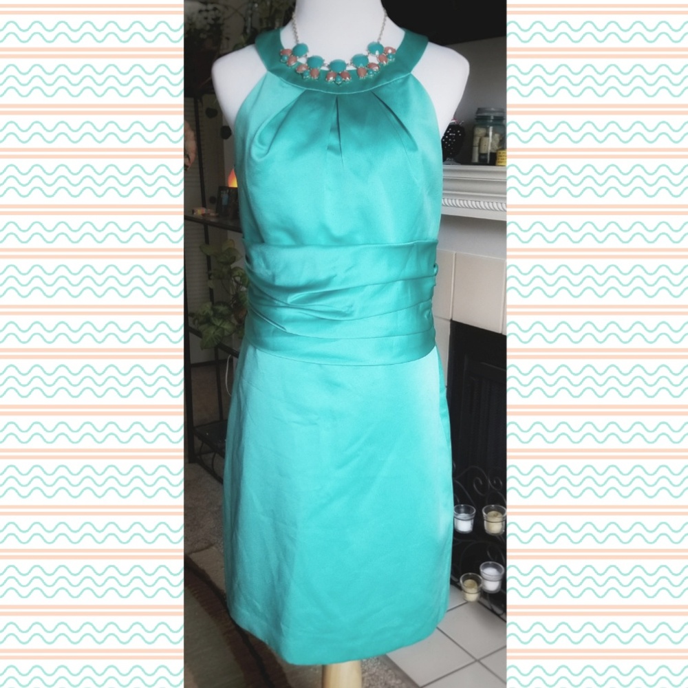 Spa color Satin Dress David's Bridal Size 14